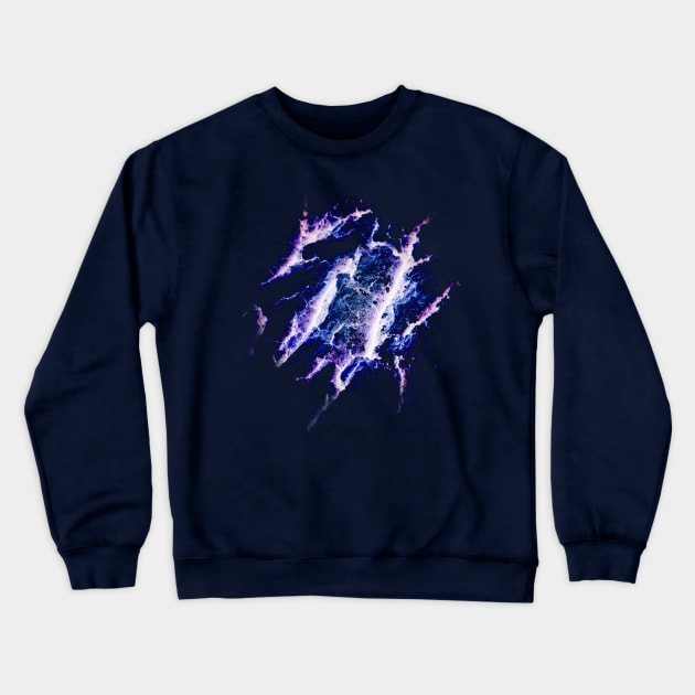 blue lightning Crewneck Sweatshirt by RFMDesigns